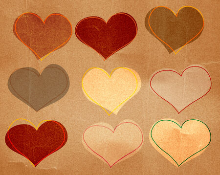 Heart love on paper backgroundの写真素材