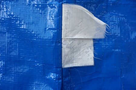 Tag label on plastic bag (close up)の写真素材