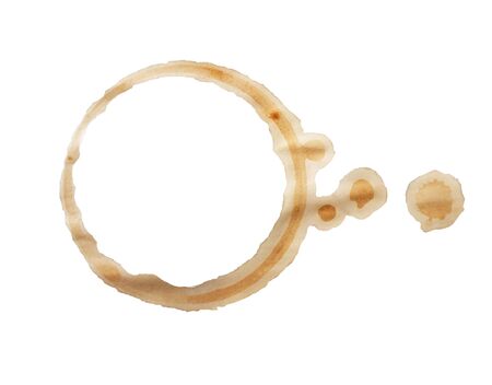 Coffee stain isolate on white background (with clipping path)の写真素材