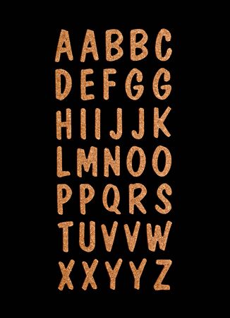 wooden letters on black backgroundの写真素材