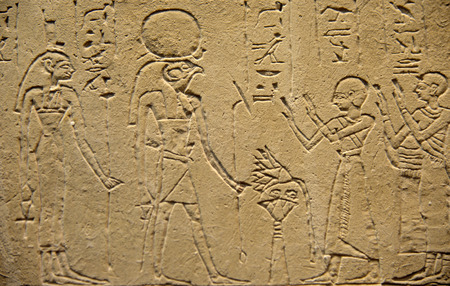 Detail of Egyptian hieroglyphics, Vatican Museums, Rome, italyの写真素材