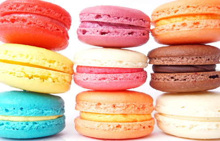 Close up to colorful macaroon cookies,selective focusの写真素材