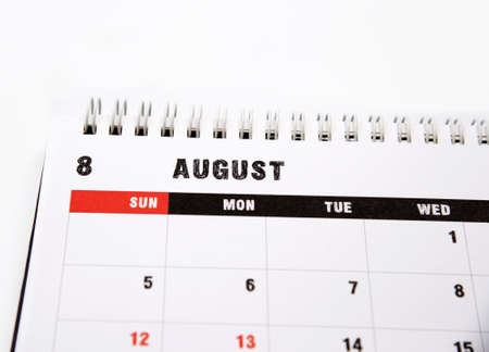 August planning calendarの写真素材