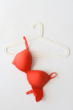 Summer concept, bra on coat hanger (Pop art style)の写真素材