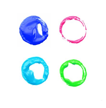 Watercolor painted circle shape on white backgroundの写真素材