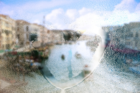 Venice in rainy day. Defocused backgroundの写真素材