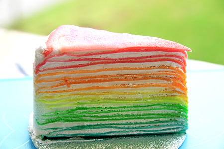 Rainbow crape cakeの写真素材