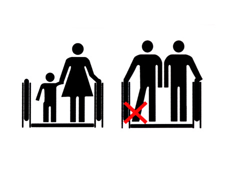 Escalator instruction symbolの写真素材