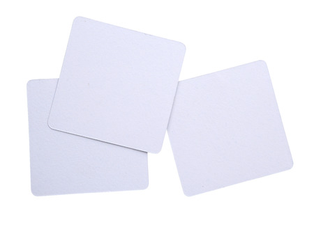 Square blank sheet of paper isolated on white の写真素材