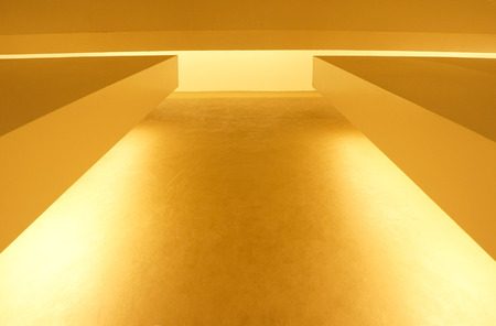 abstract interior golden wall and ceiling backgroundの写真素材