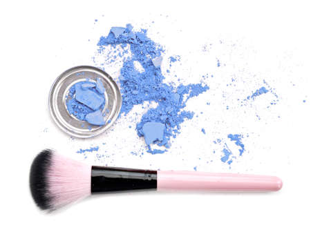 Powder Eyeshadow on a Brush, beauty tool blusherの写真素材