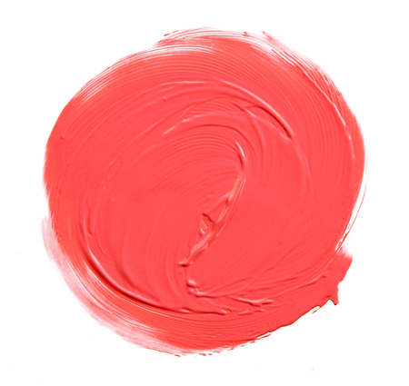 red lipstick circle shape isolated on white backgroundの写真素材