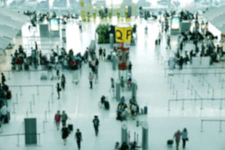 Traveler at airport terminal blur backgroundの写真素材