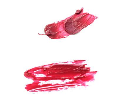 lipstick smear on white.