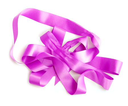 pink ribbon on white.の写真素材