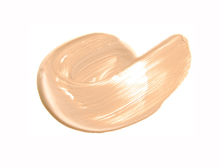 Liquid Foundation, beige make up face.の写真素材