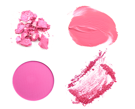 make-up products isolated on whiteの写真素材