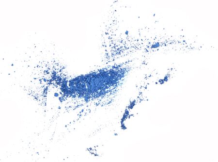 blue eyeshadow swatch isolated over white backgroundの写真素材