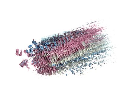 Crushed eyeshadow isolated on whiteの写真素材