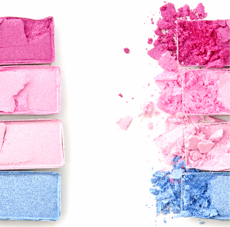 Bright color of eye shadows and blush-onの写真素材