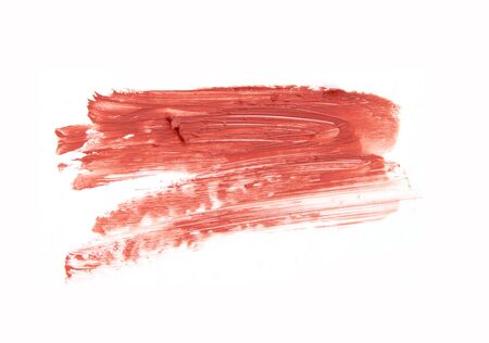 Red color lipstick stroke on whiteの写真素材