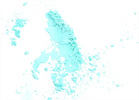 Blue crushed eyeshadow isolated on white backgroundの写真素材