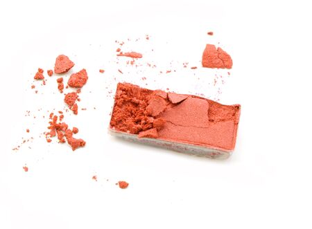 Crushed eyeshadow isolated on whiteの写真素材
