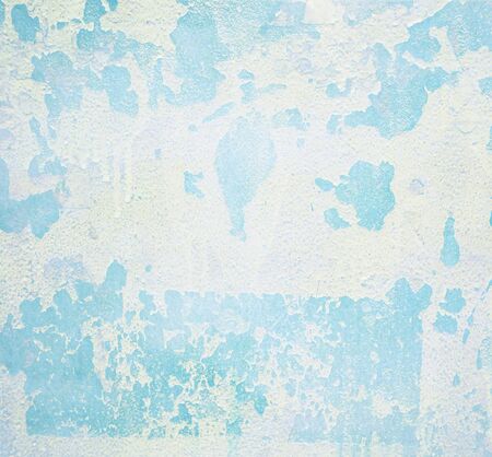 Peeling paint on wall seamless texture. Pattern of rustic blue grunge material.の写真素材