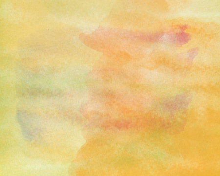 Yellow orange, abstract background paper texture with watercolor stain paint artの写真素材