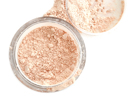 Face powder on white backgroundの写真素材