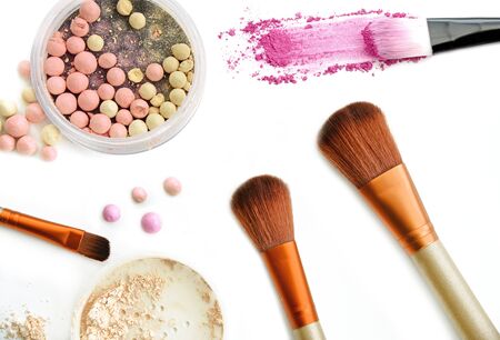 Brush for make-up with powder ballsの写真素材