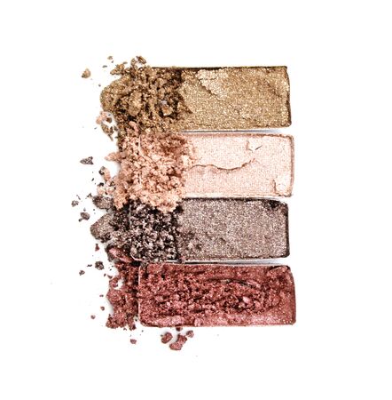 Glitter eyeshadow in box isolate on white.の写真素材