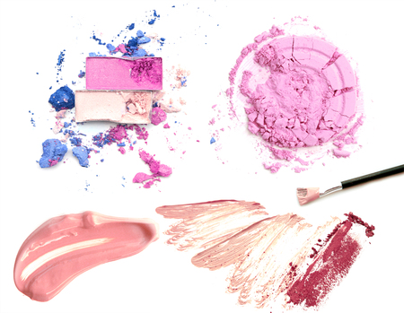 Professional makeup collection and tools isolate on white.の写真素材