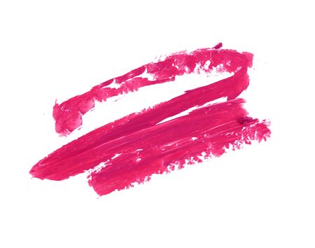 Pink lipstick smudged isolate on white.の写真素材