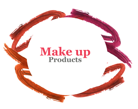 Lipstick smeared with space for text (Marketing promotion product)の写真素材