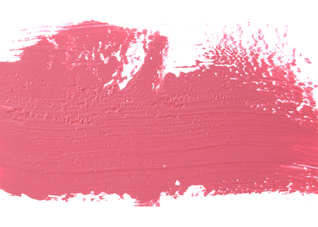 Pink color lipstick stroke on white for backgroundの写真素材