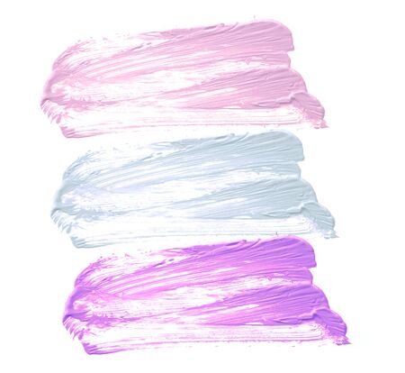 Collection of smudged make up color isolated on whiteの写真素材