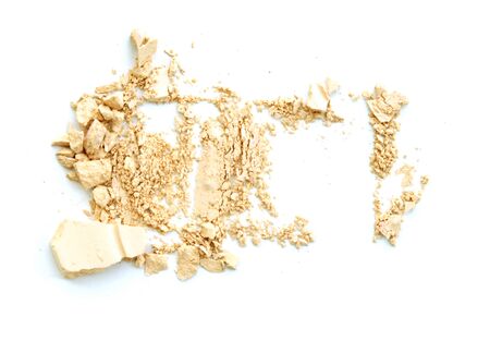 Make-up crushed powder isolated on white backgroundの写真素材