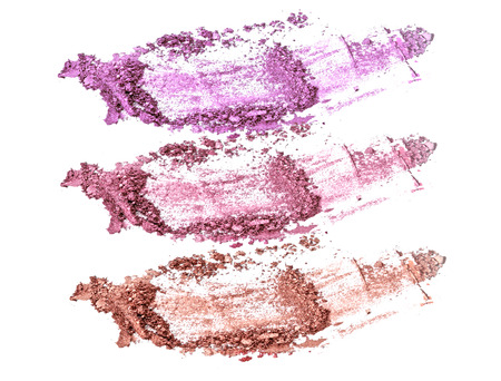 Collection of glitter eyeshadow isolate on whiteの写真素材
