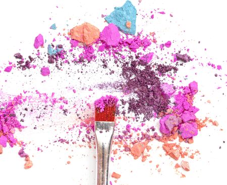 Mixed colors and blush make up cosmetic powderの写真素材