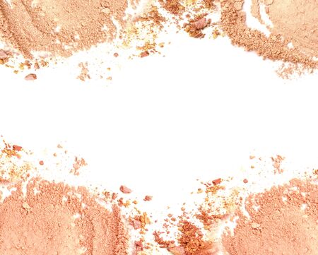 Make up powder color frame isolateの写真素材