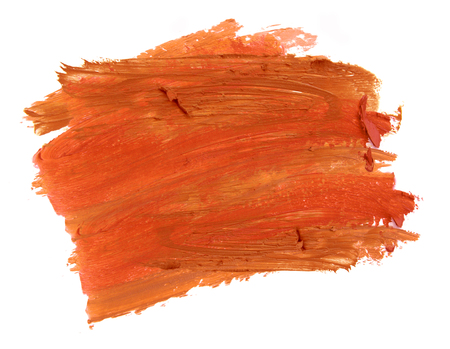 Orange lipstick stroke isolatedの写真素材