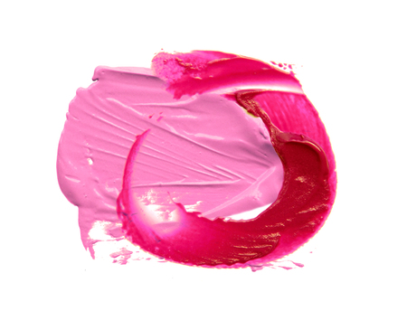 Mixed colors lipstick smeared isolate. Circle shape.の写真素材