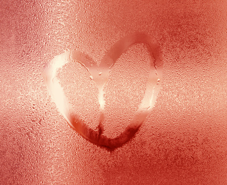 Love and Valentine's Concept. Pantone color year 2019, Living Coralの写真素材