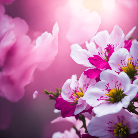 Cherry blossoms in spring time. Floral background. Created using generative AIの素材