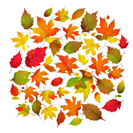 Autumn leaves isolated on a white background. EPS 10 vector file included. generative AIの素材