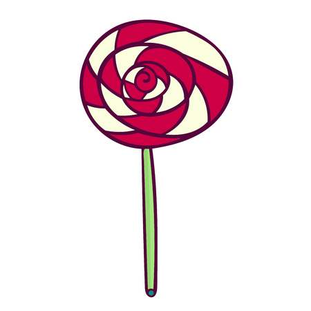 Hand drawn candy, lollipop, isolated on white background vector illustration.のイラスト素材