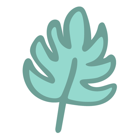 Cartoon Monstera leaf isolated on white background. Vector illustration.のイラスト素材