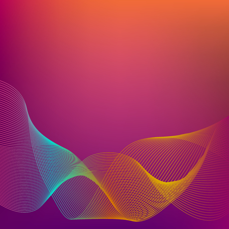Colorful abstract background with thin line smoke wave. Vector illustration.のイラスト素材