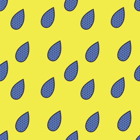 Seamless background with blue dotted pop art drops. Vector pattern.のイラスト素材
